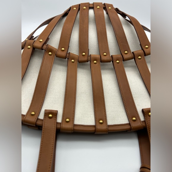 Saint Laurent YSL Panier Cutout Basket Tote Brown Cognac Caramel  $2990 - Picture 9 of 15